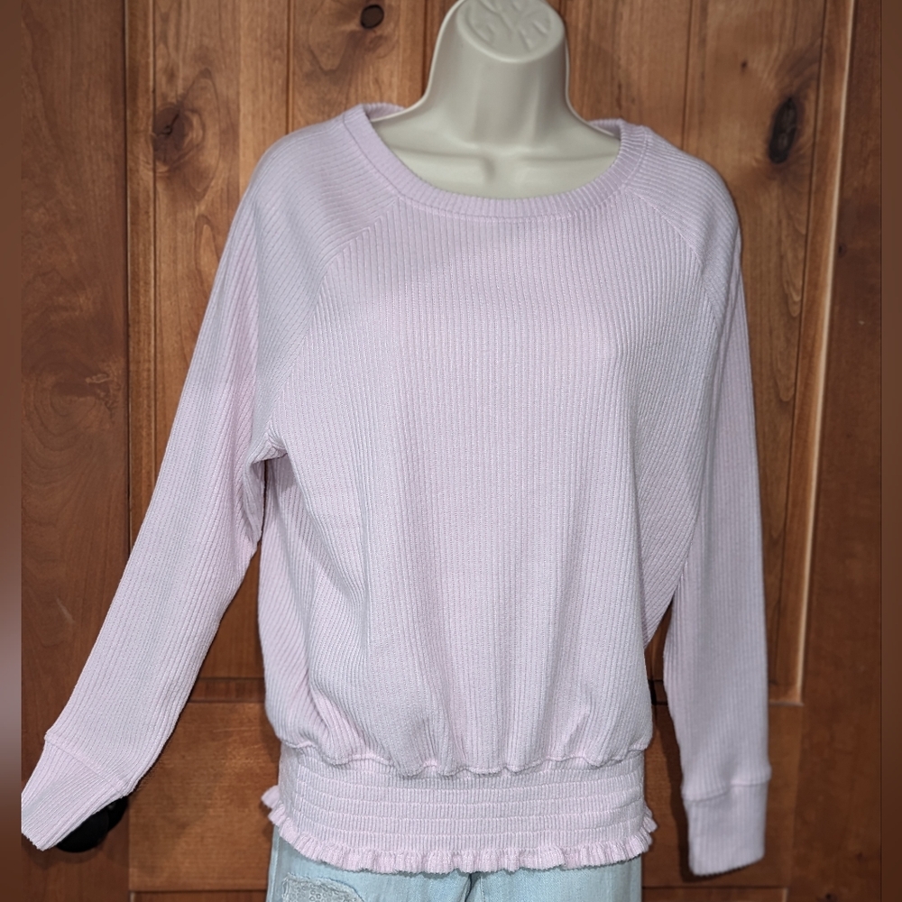 Nine West Pink Ribbed Knit Top